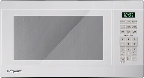 Hotpoint RES1072DTWW - Horno microondas con capacidad de 0.7 pies cúbicos, color blanco