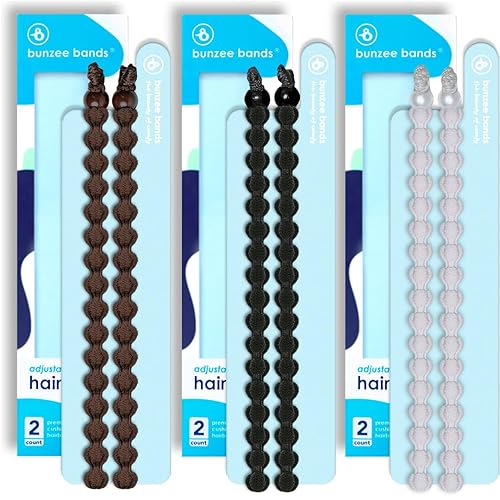 Miniatura 9 de Bunzee Bands - Diadema para cabello grueso, natural y rizado Tamaño ajustable para la coleta perfecta, moño para el pelo, relleno alto y Updos