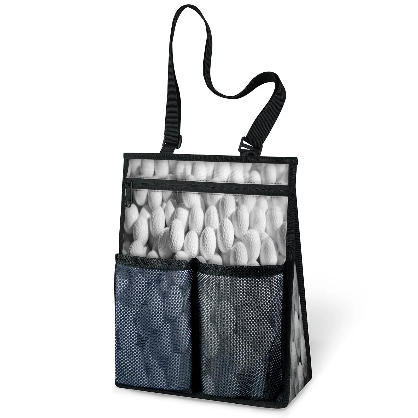 Ourtheme Golf Balls Portable Shower Bag for Travel Gym Camp Beach Tote Shower Caddy Bags Hanging Toiletry Organizer
