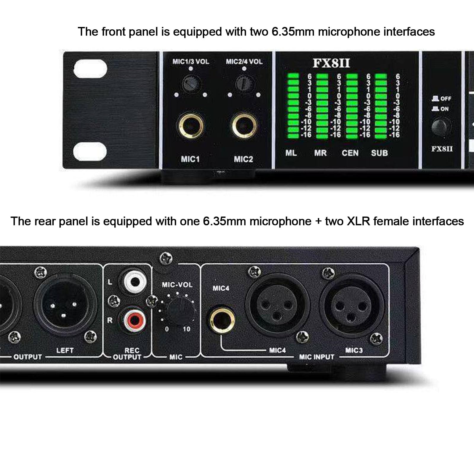 Processore Audio Per Effetti Vocali Professionale Pre-effetto Anti-larsen Con Display Led Metodi Multipli Di Trasmissione Audio Per Karaoke Casa Palco Chiesa black