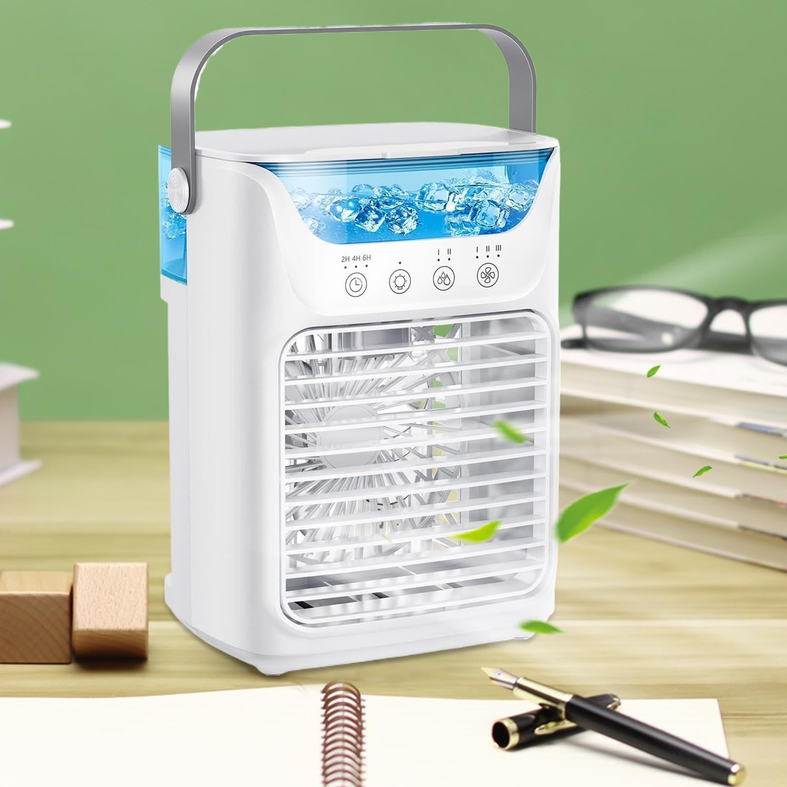 Ventilador Refrigerante de Aire Acondicionado Aire Acondicionado Silencioso | Ventilador Nebulizador Portátil Con Depósito De Agua Para Hogar Y Oficina