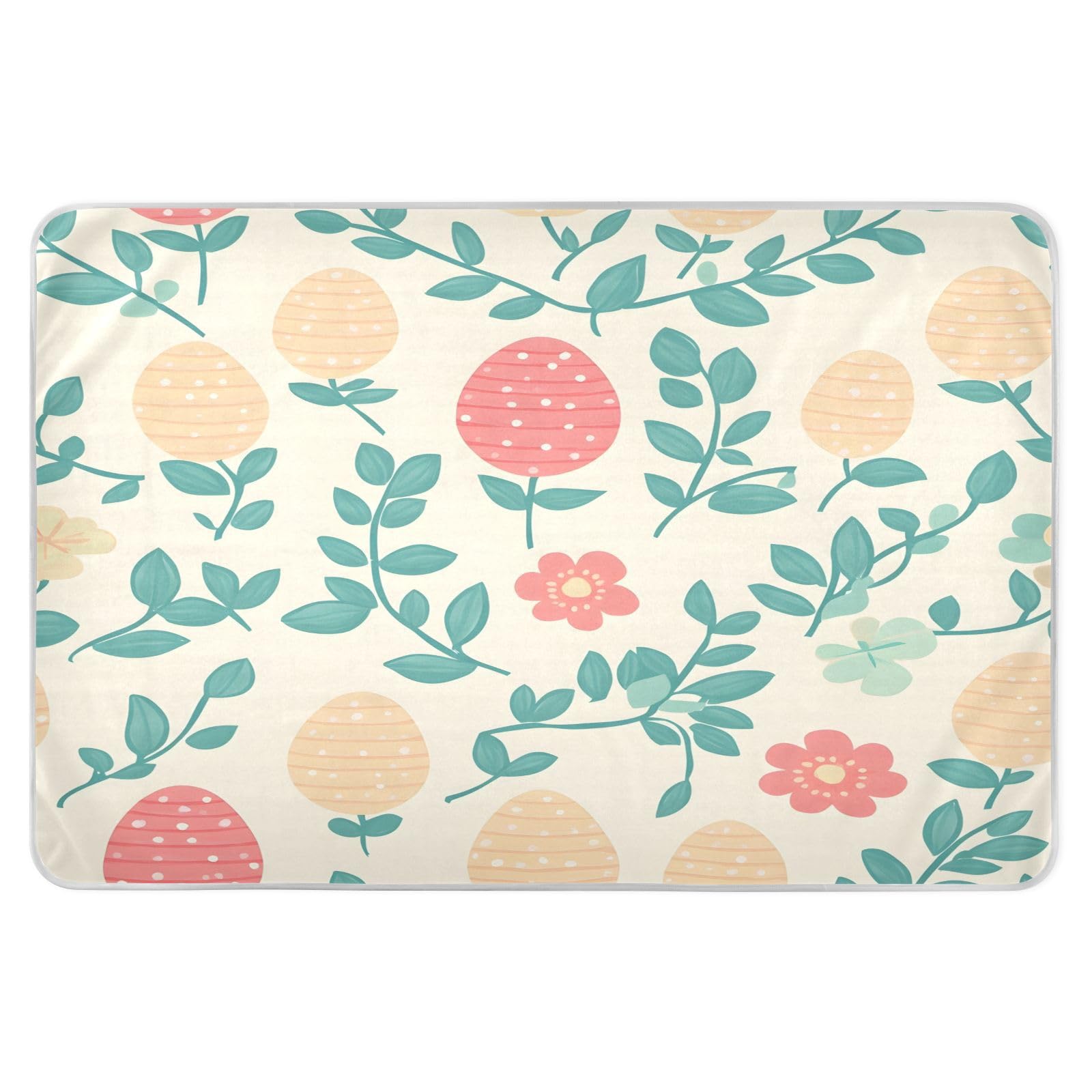 BOESI Doodle Flower and Egg Pattern Waterproof Pads for Bedwetting and Incontinence, Reusable Pads, Reusable Diaper Pads for Bed, Sofa, Travel