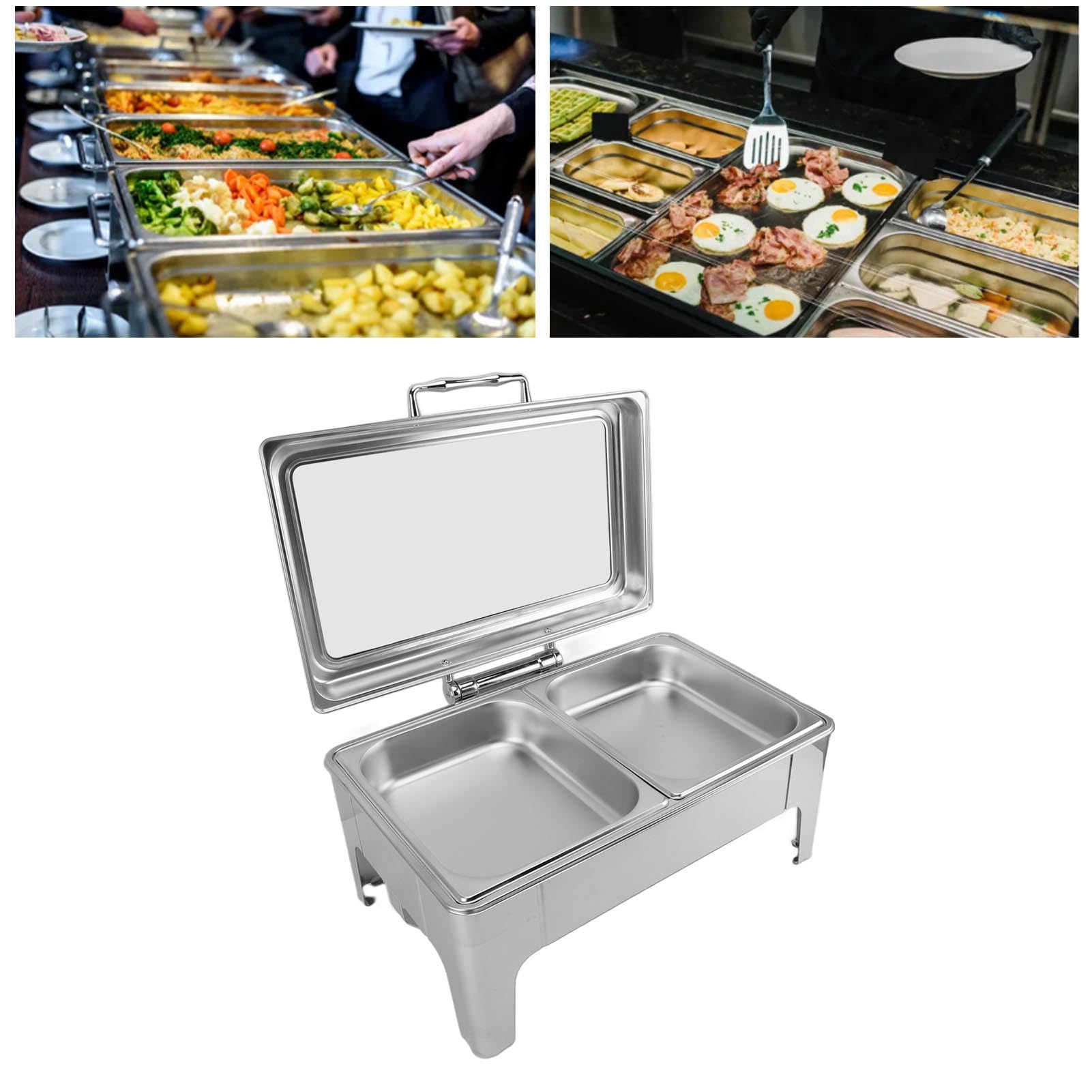 Stal Nierdzewna -chafet -Buffet Zestaw Serwerów, 9L Buffet Płyty otworają (2 przedziały)