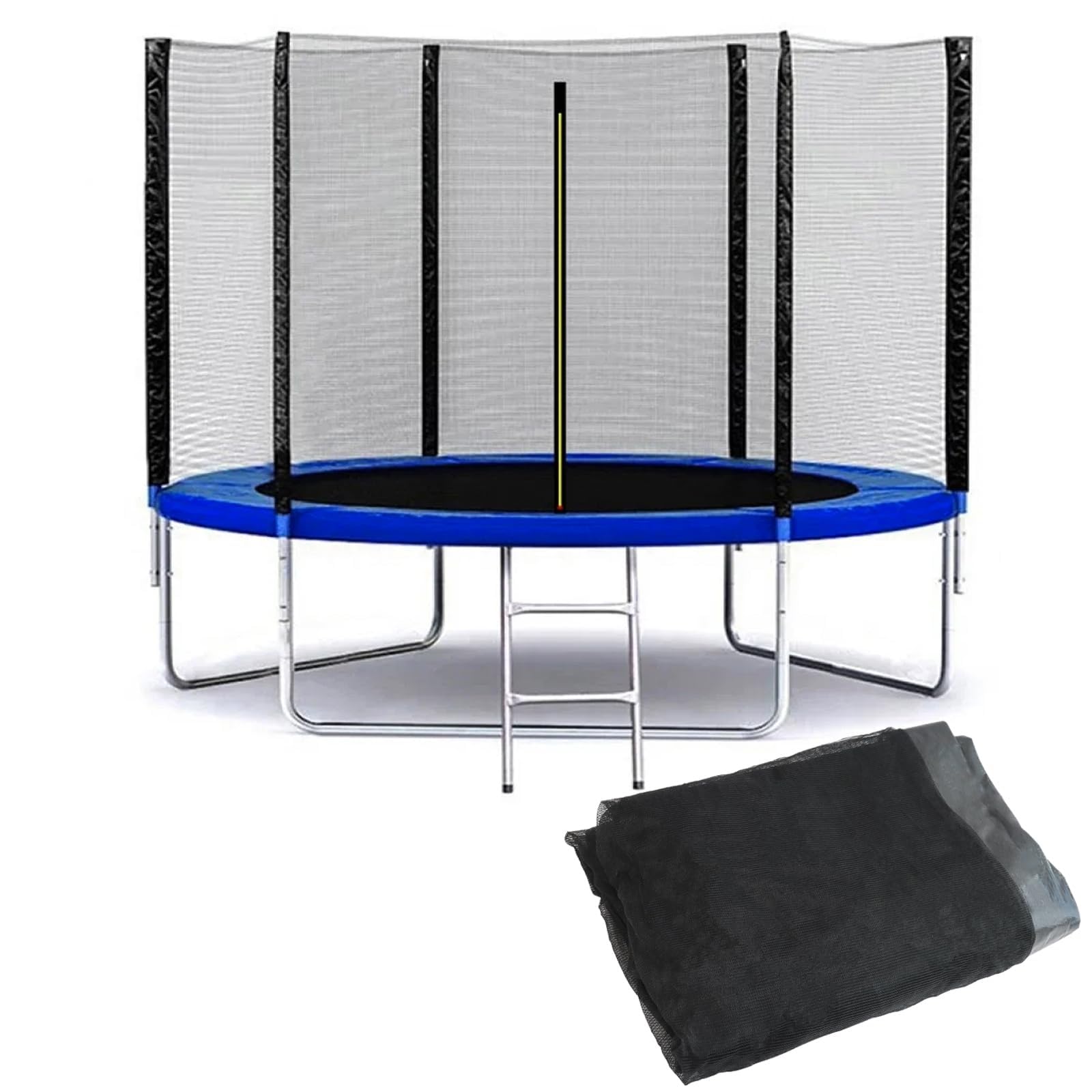 QHNTUJLB Trampoline Safety Net, Replacement Enclosure Net, Ø4/4.6/6/8/10/12/13/14/16FT, With Double-Headed Zippers Protection Buckles, Fits Most Trampolines (Nets Only)(5FT(150cm) 6Poles)