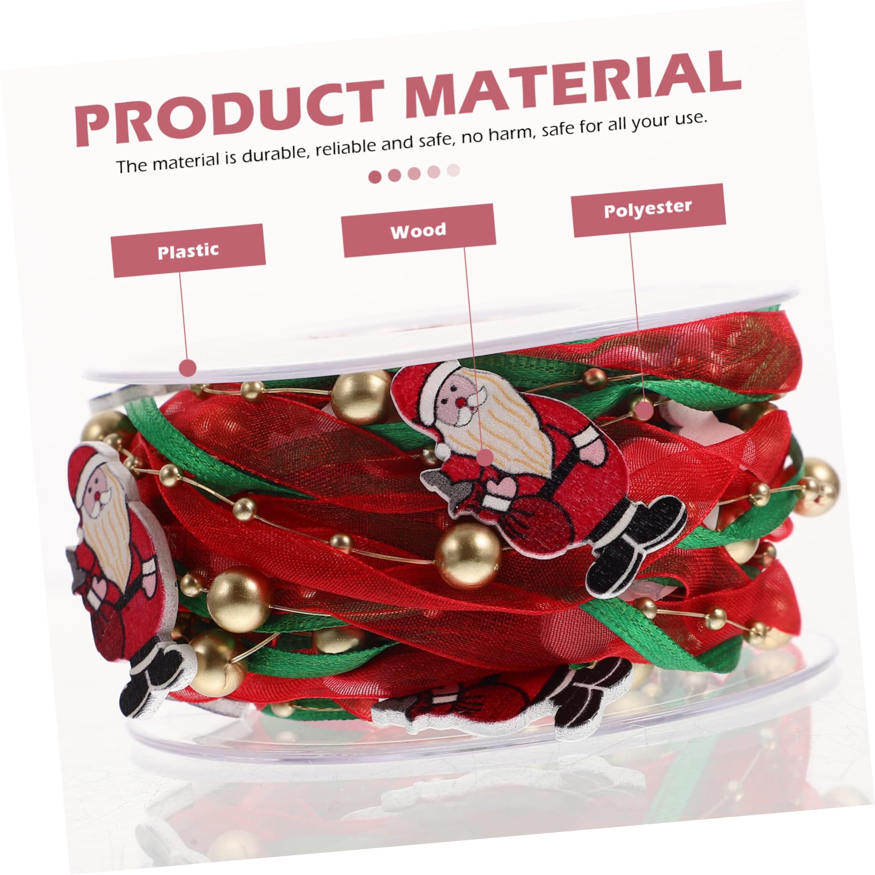 Abaodam 3piezas Lazo Decorativo De Navidad Para Manualidades Adornos De Árbol y Envoltorio De Materiales Seguros y Duraderos y Festivo