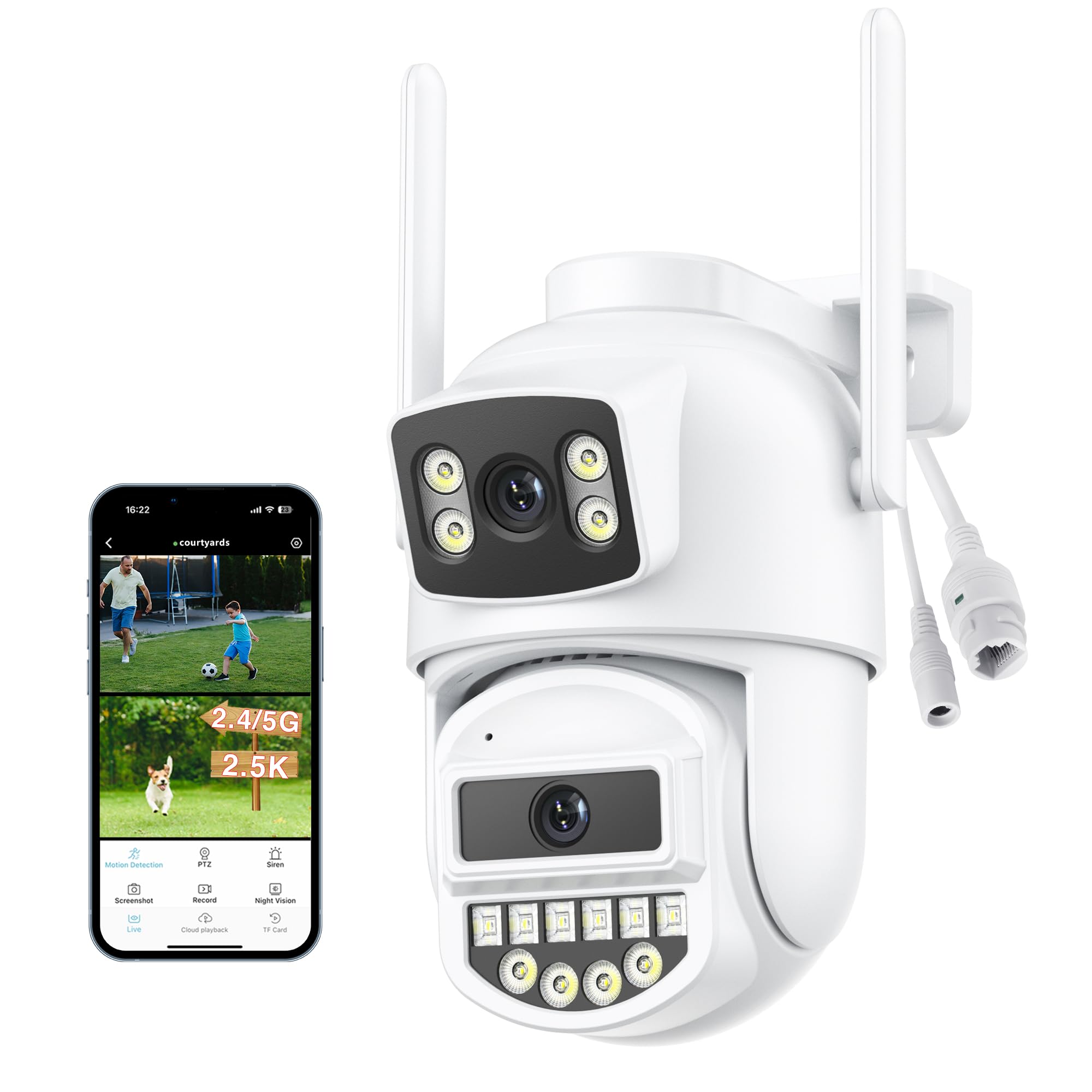 Imou 4MP Telecamera Wi-Fi Esterno, Telecamera WiFi 360° 2.5K Visione Notturna a Colori, IP66