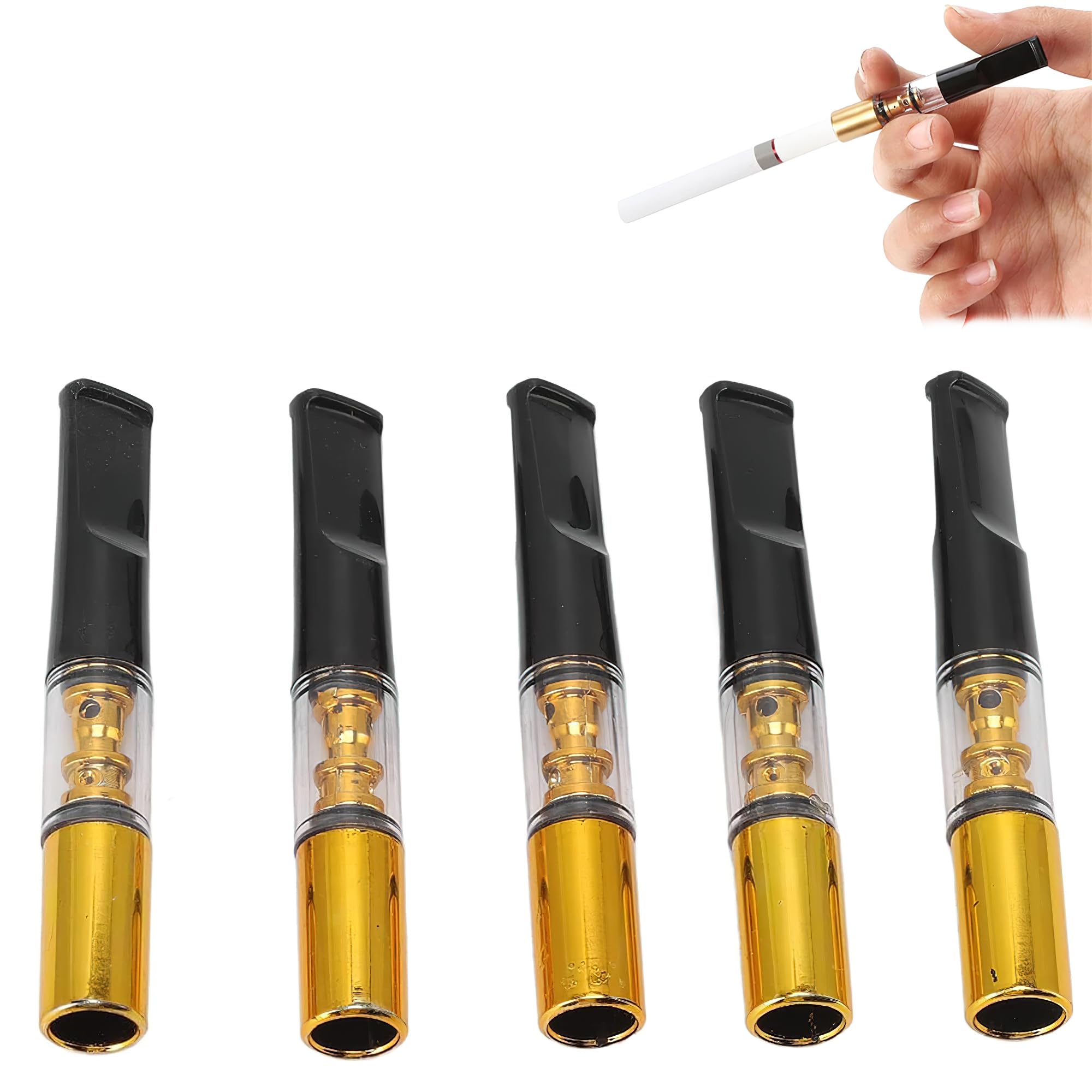 TAUDI 5 Pcs Cigarette Filter and Holder for Smoking, Reusable and Cleanable, Reduce Tar, Lip Care, Cigarette Filter for Smoking, Pipe Smoke Tips