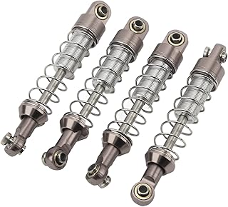 RC Car Shock Absorber,2 Pairs RC Metal Shock Absorber 60mm RC Car Modification Parts for WPL C14 C24 MN D90 99S Models(Titanium)
