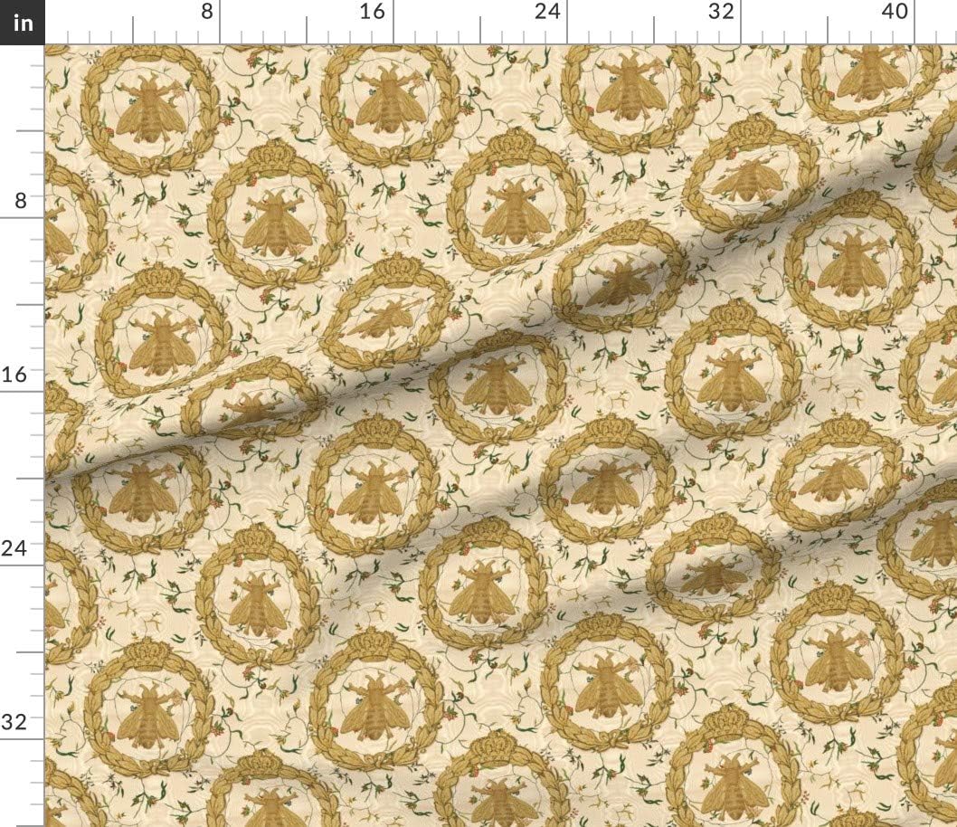 Spoonflower Fabric - Bees Bee Chintz French Antique Floral Vintage Nature Insect Honeybee Printed on Petal Signature Cotton Fabric by The Yard - Sewing Quilting Apparel Crafts Decor