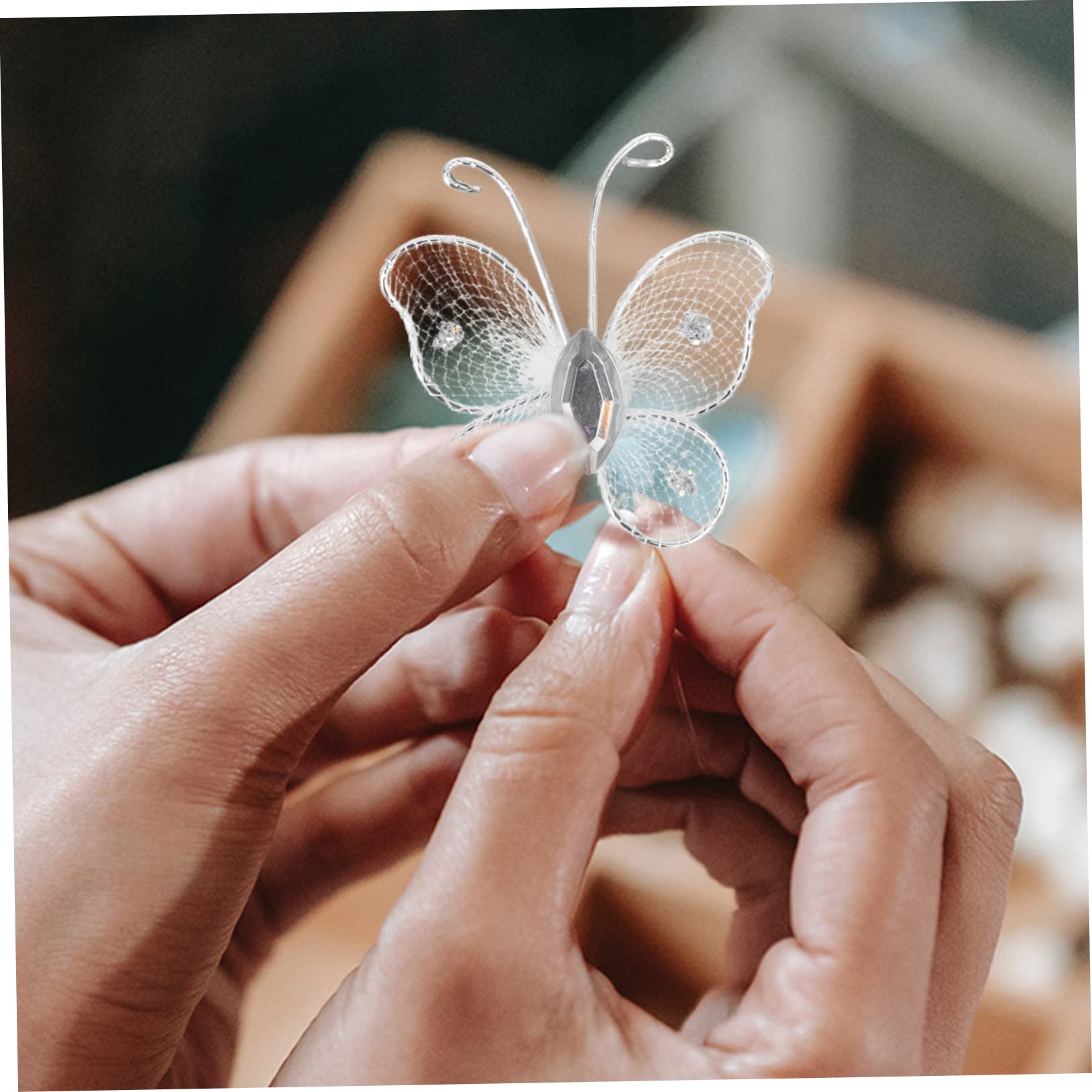 Amosfun 200stücke Organza Schmetterlinge Dekoration Für Hochzeiten Und Partys Netzschmetterlinge Für Kreative Bastelprojekte Und Wohnraumgestaltung