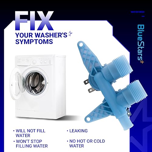 Miniatura 3 de BlueStars Actualizada WH13X10024 Válvula de Entrada de Agua para Lavadora - Pieza de Reemplazo – Compatible con Lavadoras G.E & Hotpoint – Reemplaza