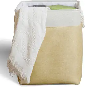 Cesto De Roupa Suja Dobravel Em Tecido 50 Litros Com Alças Multiuso Pano Prático para Armazenamento de Roupas (Bege)