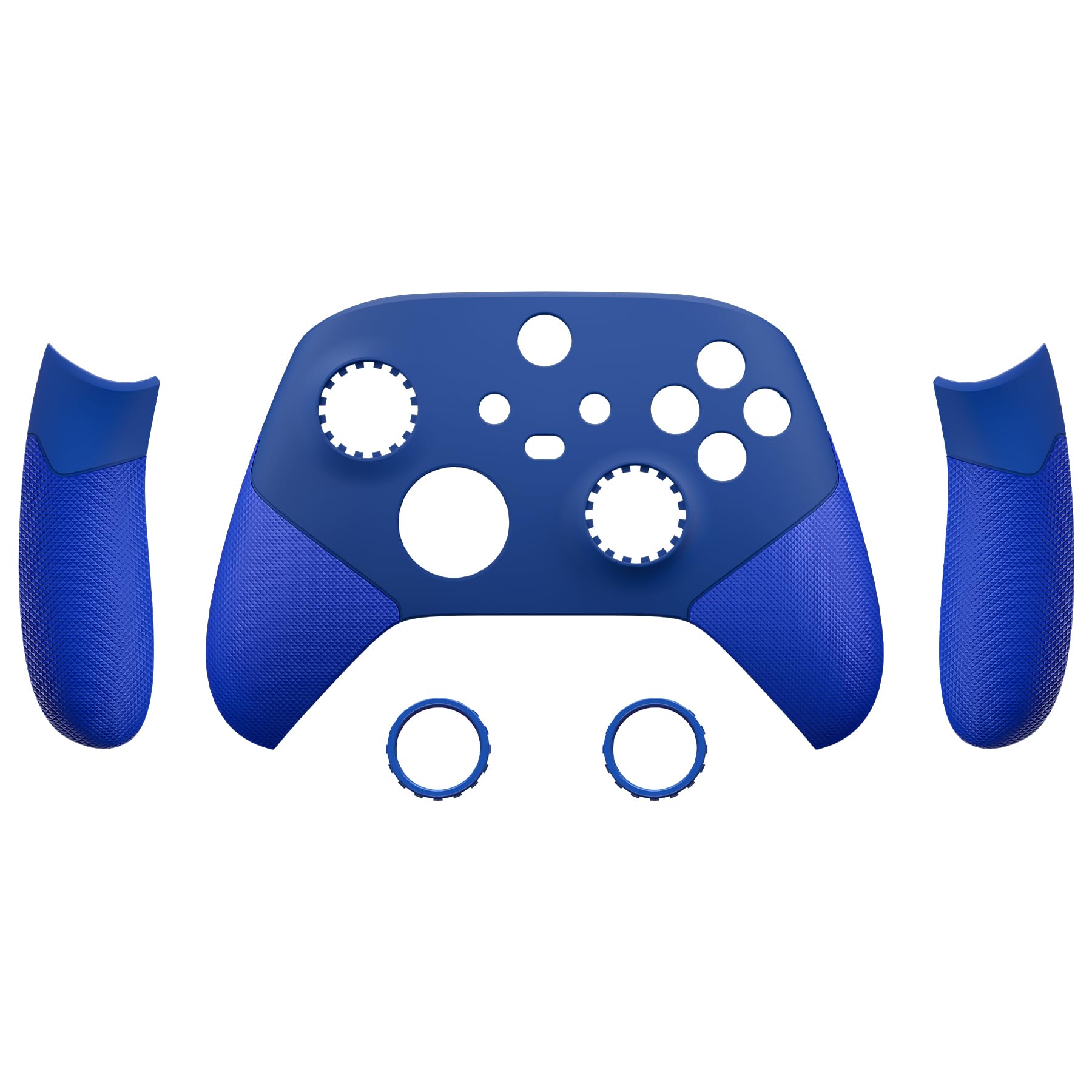 eXtremeRate ASR Case & Griffteile Hülle für Xbox Series X/S, DIY-Ersatz Front Hülle Gummiert Grips Gehäuse Skin Faceplate Zubehör für Xbox Core Controller Model 1914(Azurblau)-KEIN Controller