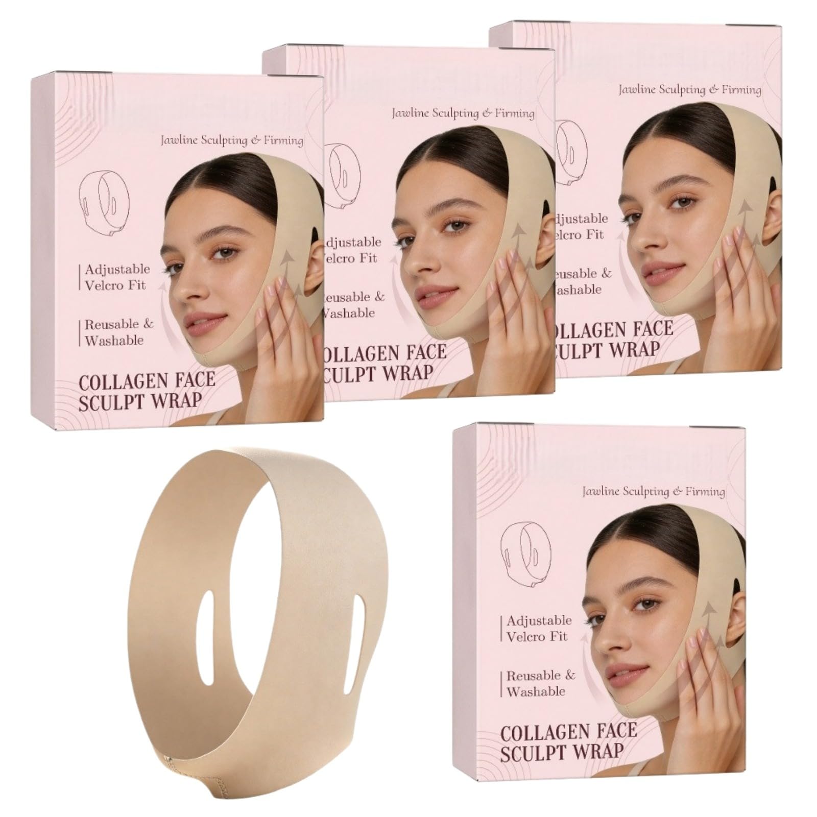 Masque Visage V-Line Refroidissant,Masque Anti Double Menton Réutilisable,Bande Lifting Visage en Tissu Glacé,Masque Menton pour Dormir & Raffermir,To Eliminate Sagging Skin Anti-Wrinkle