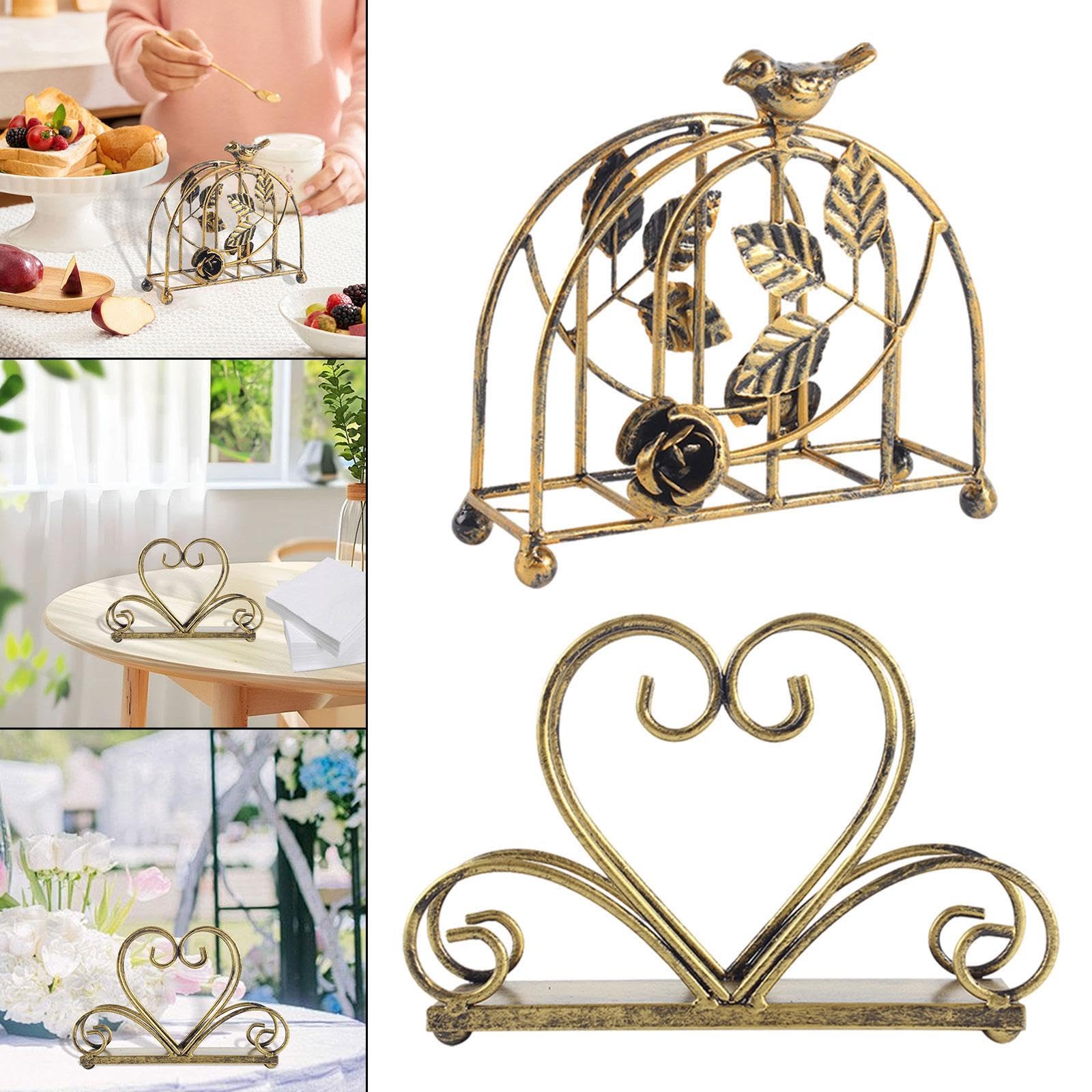 THE STYLE SUTRA Iron Napkin Holder Modern Hollow Out for Countertop Coffee Shop Picnic Table Bird-image-7