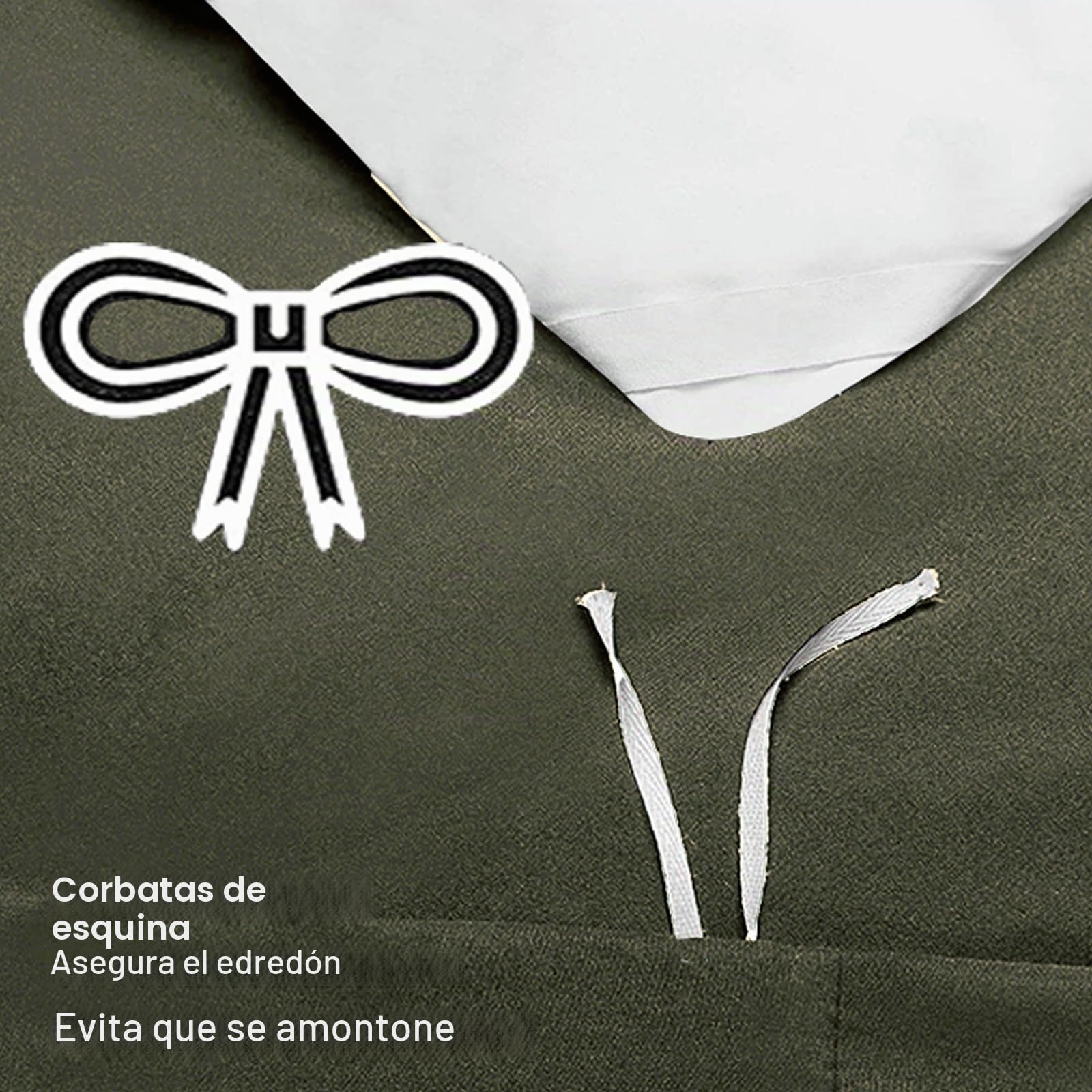Soifox Juego de funda de edredón de microfibra color verde oliva, con 2 fundas de almohada a juego, ultrasuave, no necesita planchado, transpirable (220 x 260 cm)