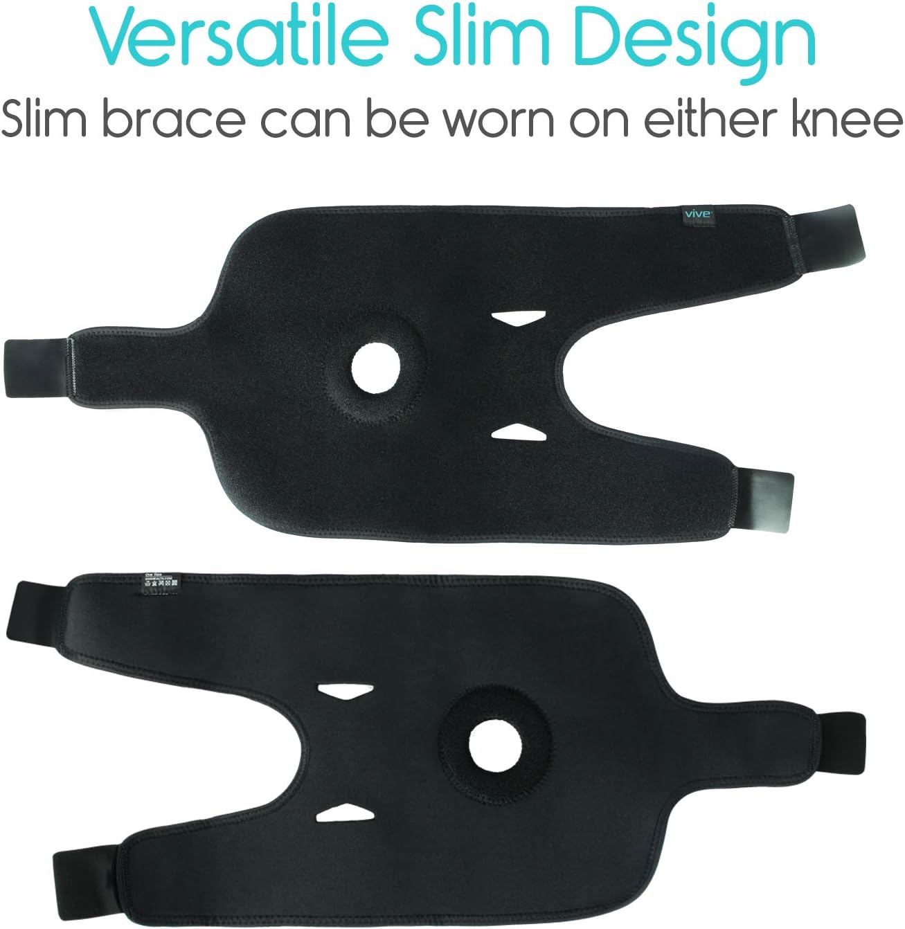 Vive Knee Brace - Open Patella Support for Arthritis, Joint Pain, Meniscus, ACL, Pains, Injury Recovery, Strains, Pulls, Tears and Swelling Relief - Adjustable Stabilizer - Athletic Running Wrap