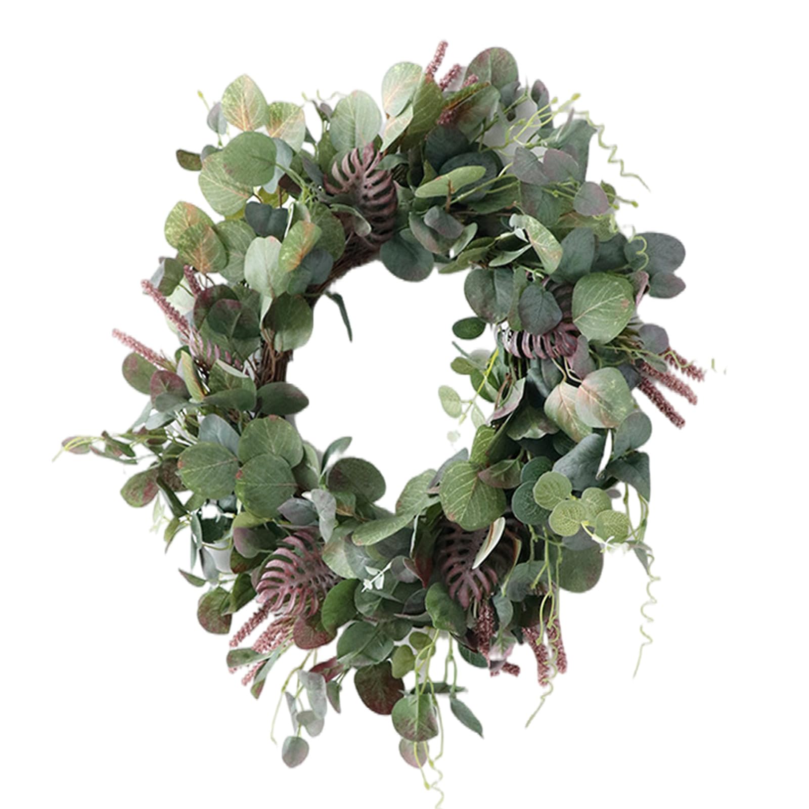 Tsophreniq Practical Green Wreath Decors Distinctive Green Ornament for Stylish Farmhouses and Porch Appeal Silk Flower