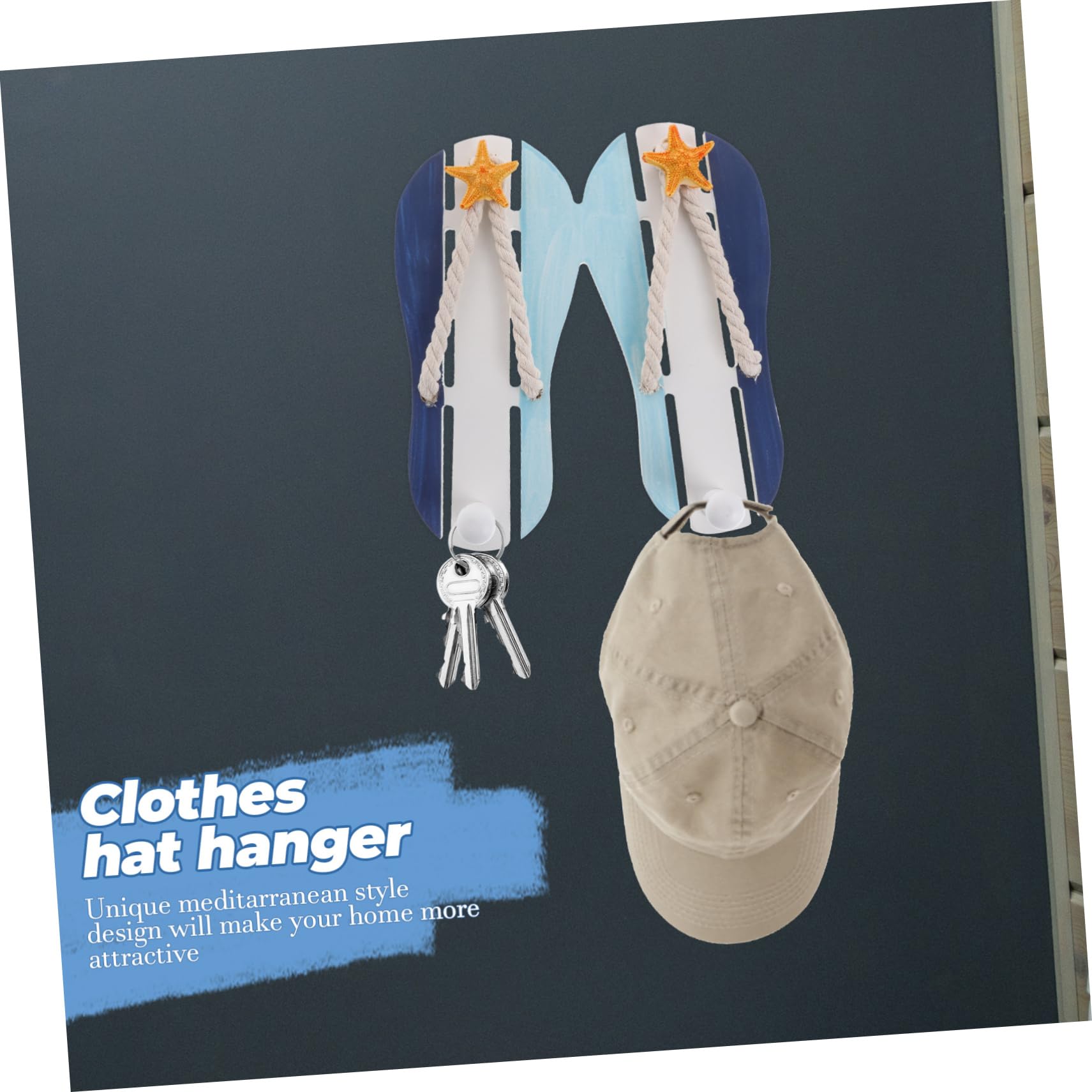 PRETYZOOM 3 Stück Pantoffelform Holzhaken Türhaken Schlüssel Mittelmeer Dekorativer Kleiderbügel Für Schrank