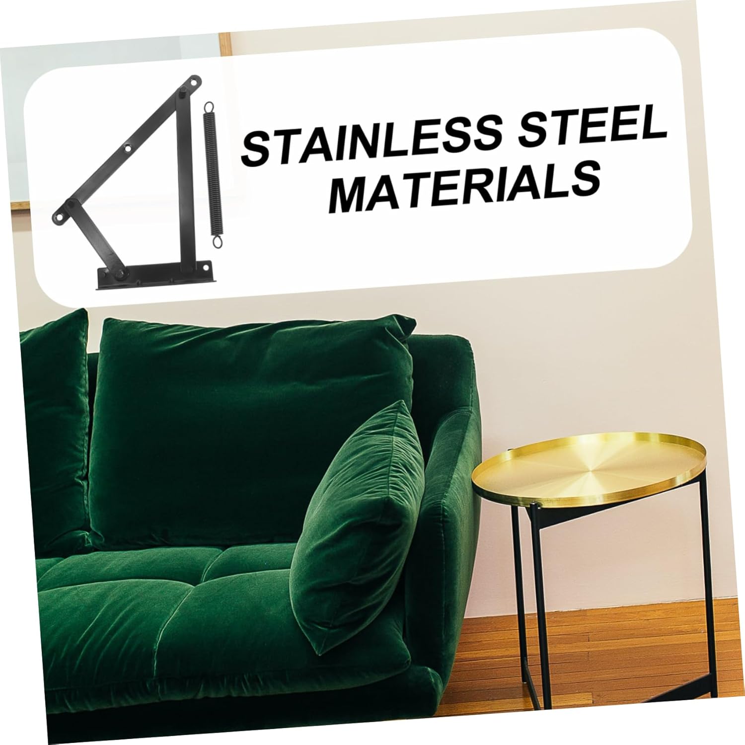 1set Triangular Stainless Steel Spring Hinges for Foldable Sofa Bed and Cabinet Lifting Bracket for Home Furniture Assembly Easy Installation and Stability