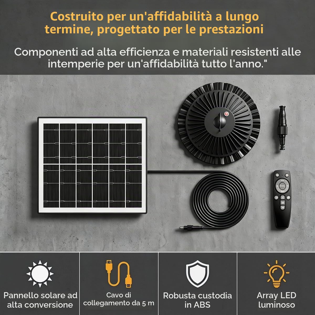 Lampade solari interne per capannoni, lampada solare con sensore di movimento a 4 modalità luminose, lampada sospesa solare per esterni impermeabile con telecomando, ideale per capannoni, gazebo