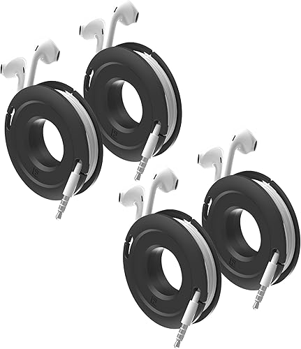 Enrollador lateral Mini y Max de auriculares, auriculares y cable de carga enrollador y organizador perfecto para envolver auriculares y cables para