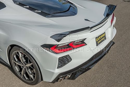 Miniatura 3 de Repuesto para modelos Chevrolet Corvette C8 2020  Par de mimbres adicionales de alerón de tapa trasera de maletero estilo Z51 (plástico ABS - carbón