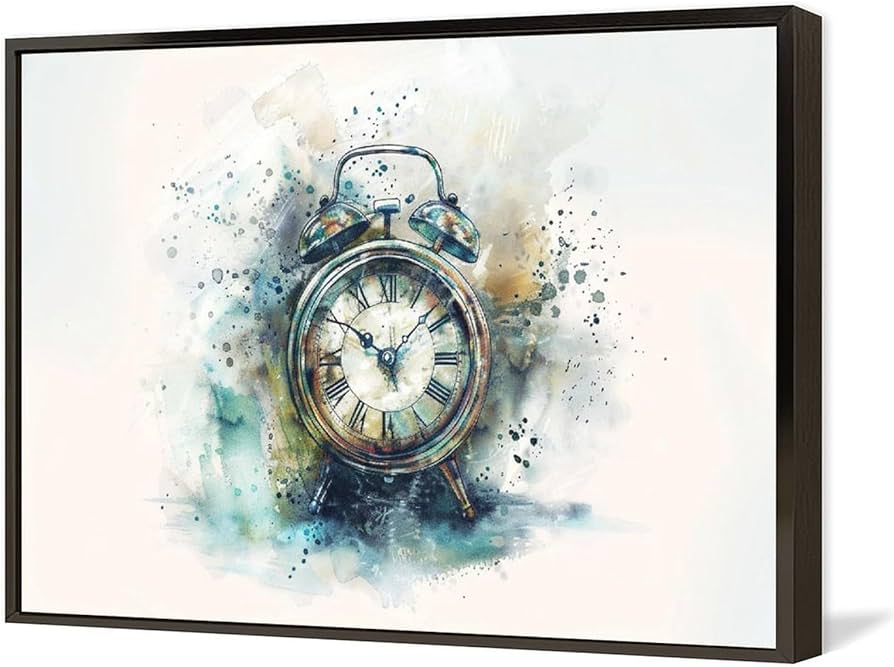 Amazon.co.jp: 絵画 レトロな時計の水彩画 アートパネル ポスター