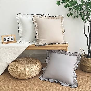 新品未使用フリル付きピローシャム2点