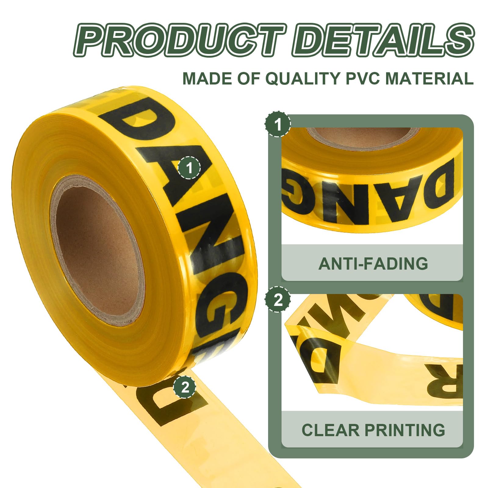 YOKIVE 1000ft x 2" Warning Tape - Image 4