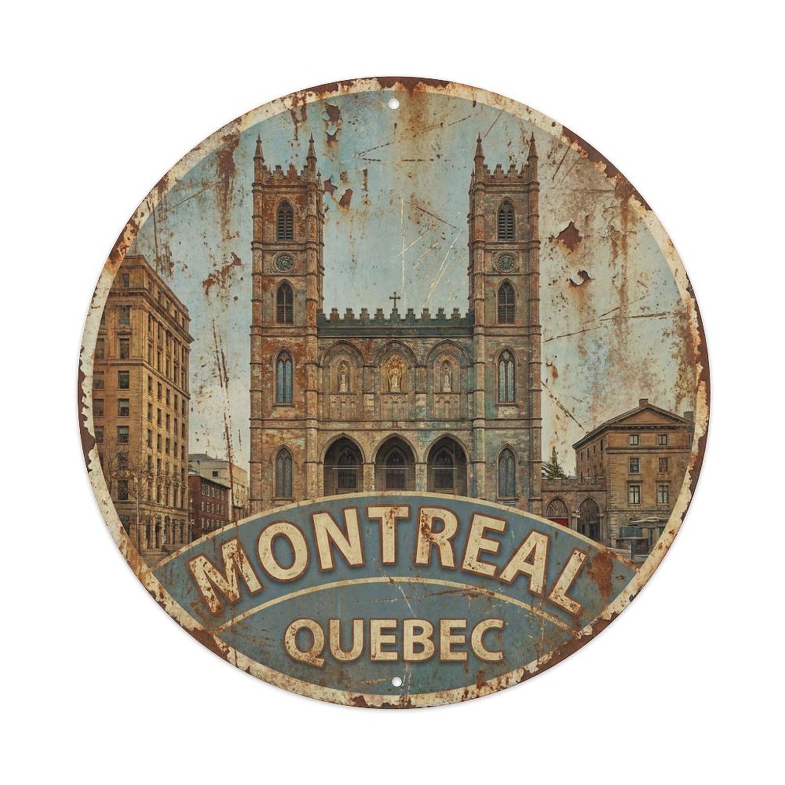 Tgrcjimh Style Metal Tin Sign Canada Retro Travel Montreal