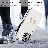 Vista 7 de Folosu Funda compatible con iPhone 15 con soporte para tarjetas, rotación de 360°, soporte de anillo de dedo con función atril, bloqueo RFID