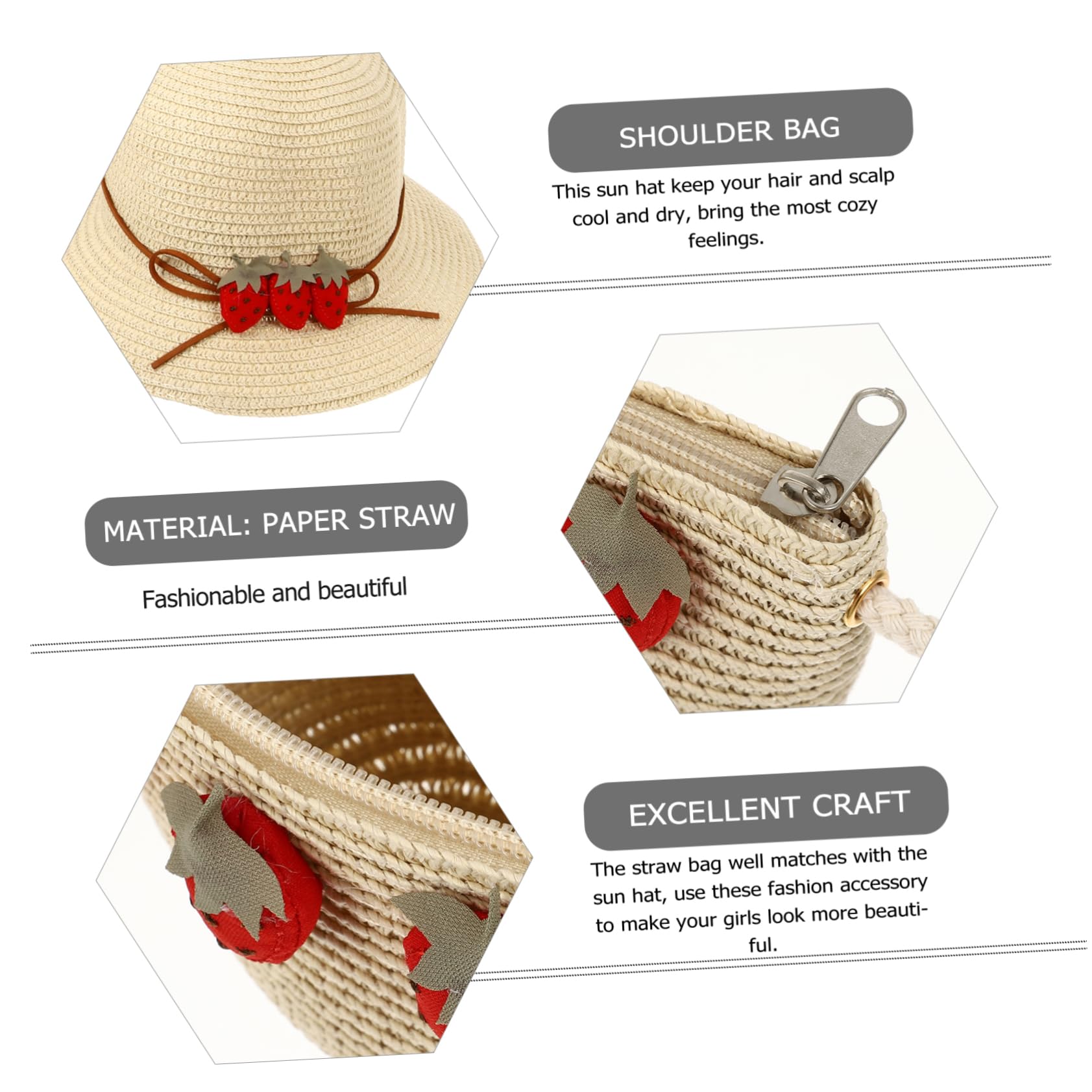 VALICLUD Tote de Sombrero Tejido Sling Bag Shoulder Bag Sombreros Protectores de Sol para Hombres Sombrero para el Sol de niña Sombrero de Bolsa de Sombrero de para niñas