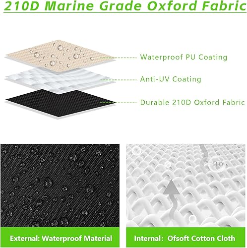 Miniatura 4 de COVERVIN Funda para lancha remolcable 210D, impermeable, de grado marino, tela Oxford para longitud de 20 a 22 pies de ancho hasta 100 pulgadas de