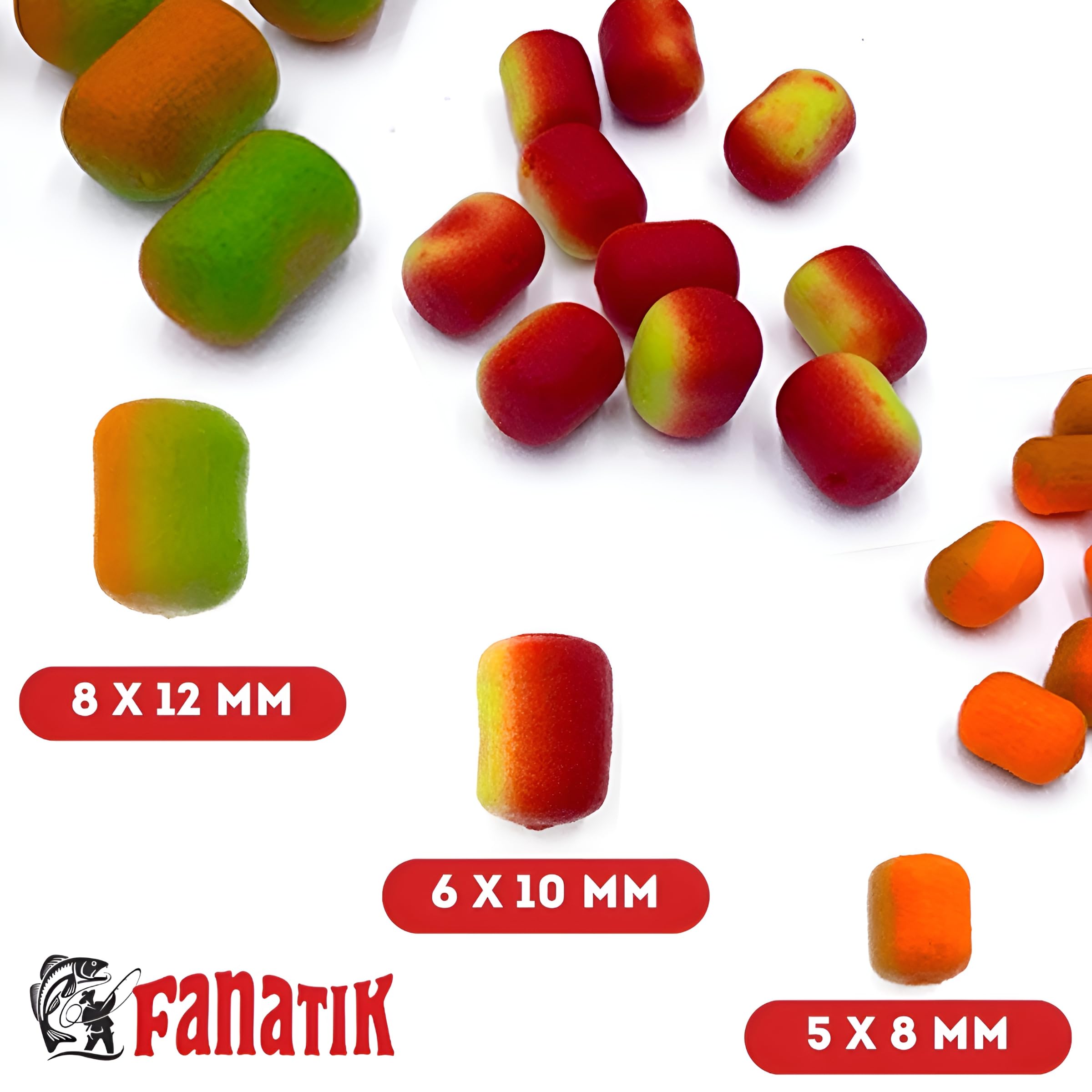 FANATIK Boilie Vodogray 5-12 mm, 6 aromatów, 30 ml przynęta na karpia