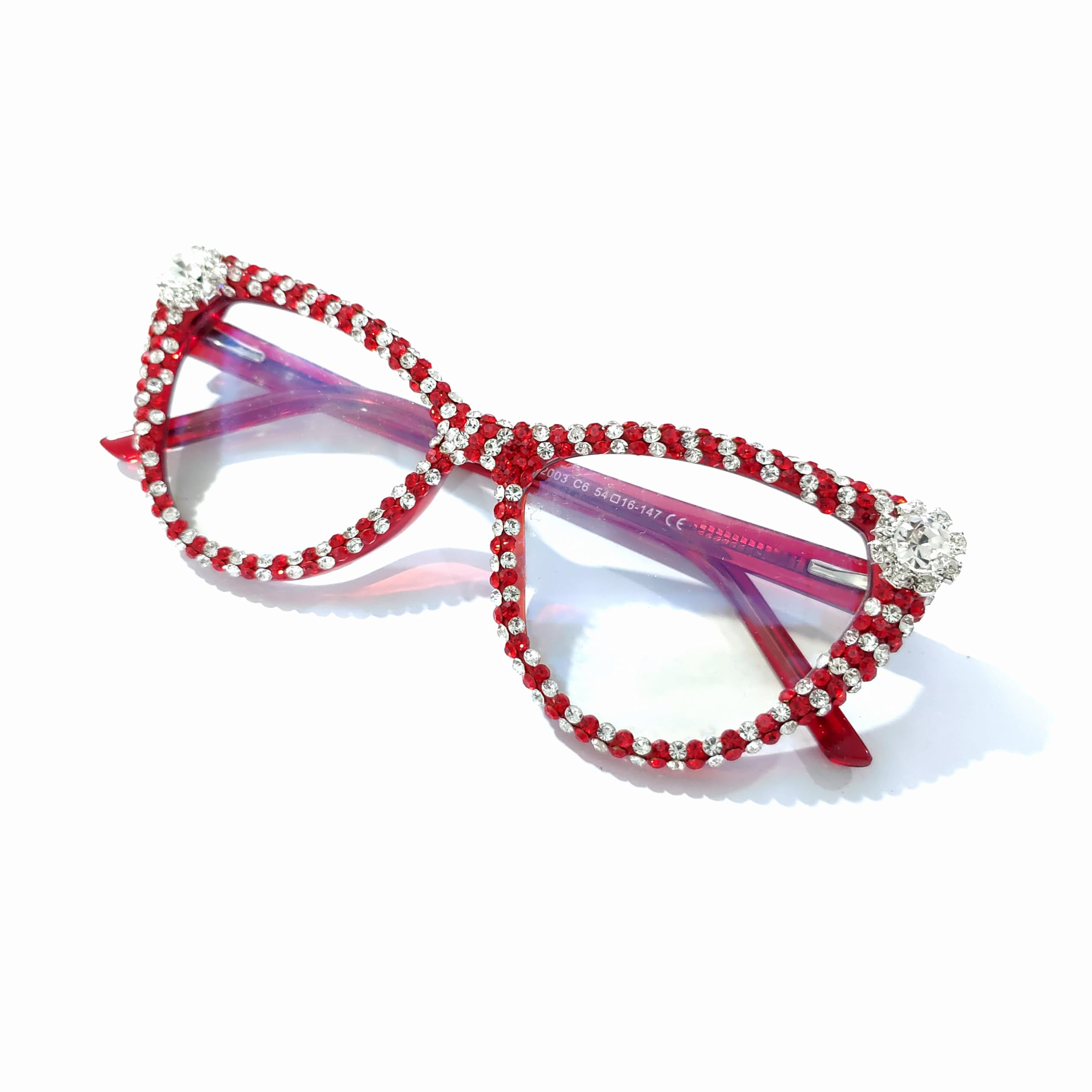 Melrose Red Rhinestone reading glasses bling Women Sun Glasses Diamond Crystal Designer Shiny Party Eyewear UV400 Y07