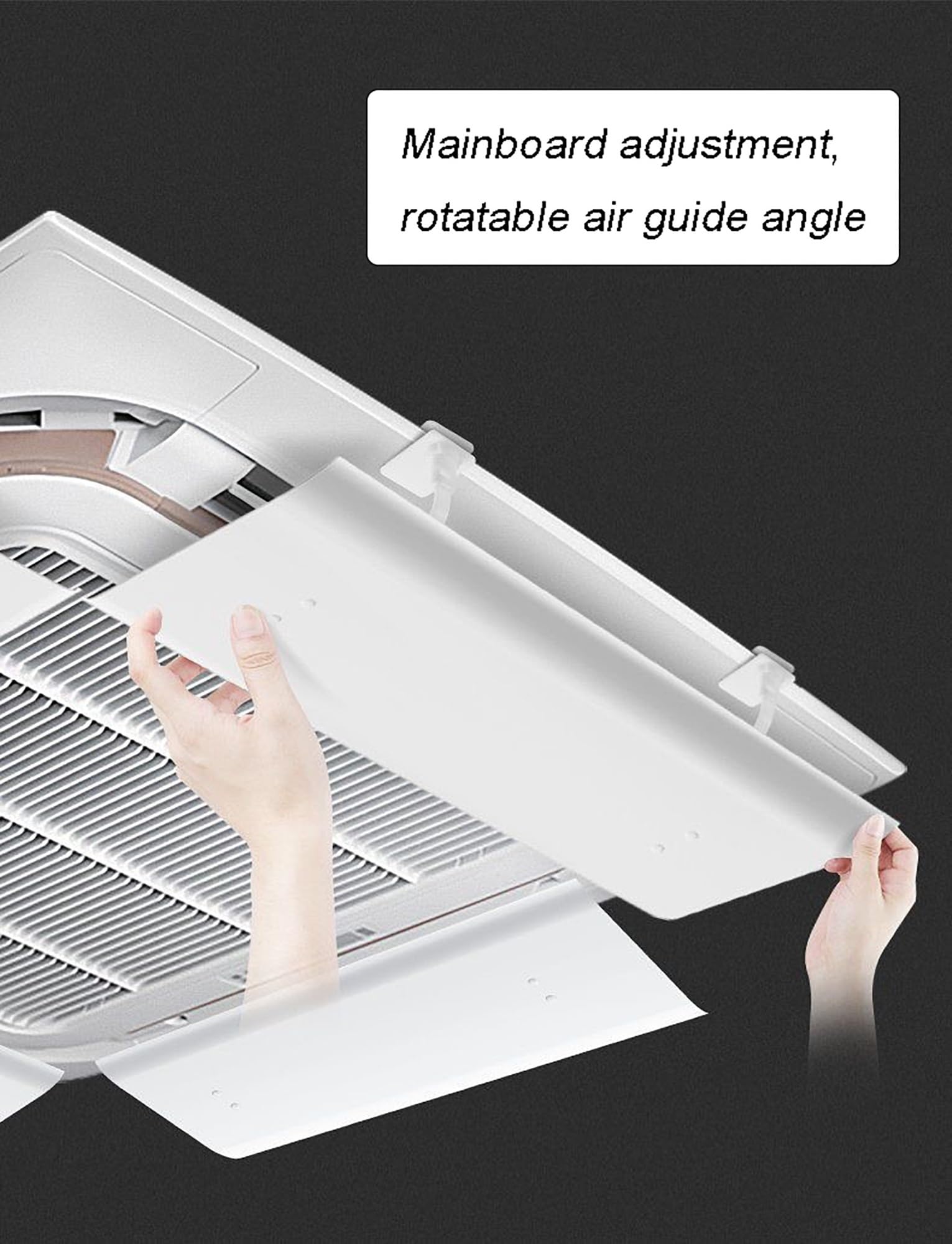 Deflettore AC da Soffitto, Alette Regolabili Anti-Corrente, Confezione da 4(53x23cm/20.9x9.1in)