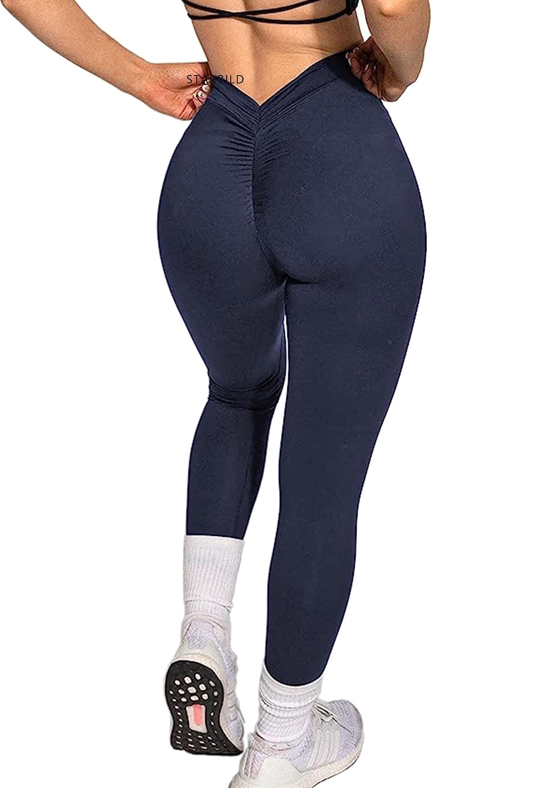 STARBILD Mallas Deportivo con Bolsillos para Mujer, Pantalónes Alta Cintura, Leggings Elástico para Yoga Gimnasio Fitness