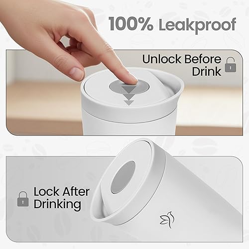 Miniatura 3 de Taza de café de viaje, reutilizable, taza de café caliente, doble pared aislada de acero inoxidable, vaso caliente y frío para amantes del café,