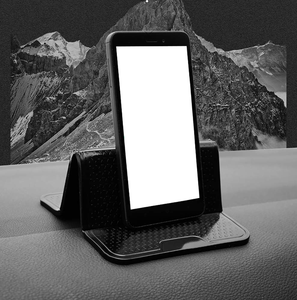 Tappetino Antiscivolo Per Cruscotto Auto - 16.8x11.5cm | In Silicone Per Telefono, Occhiali, Chiavi | Nero - Foto 6