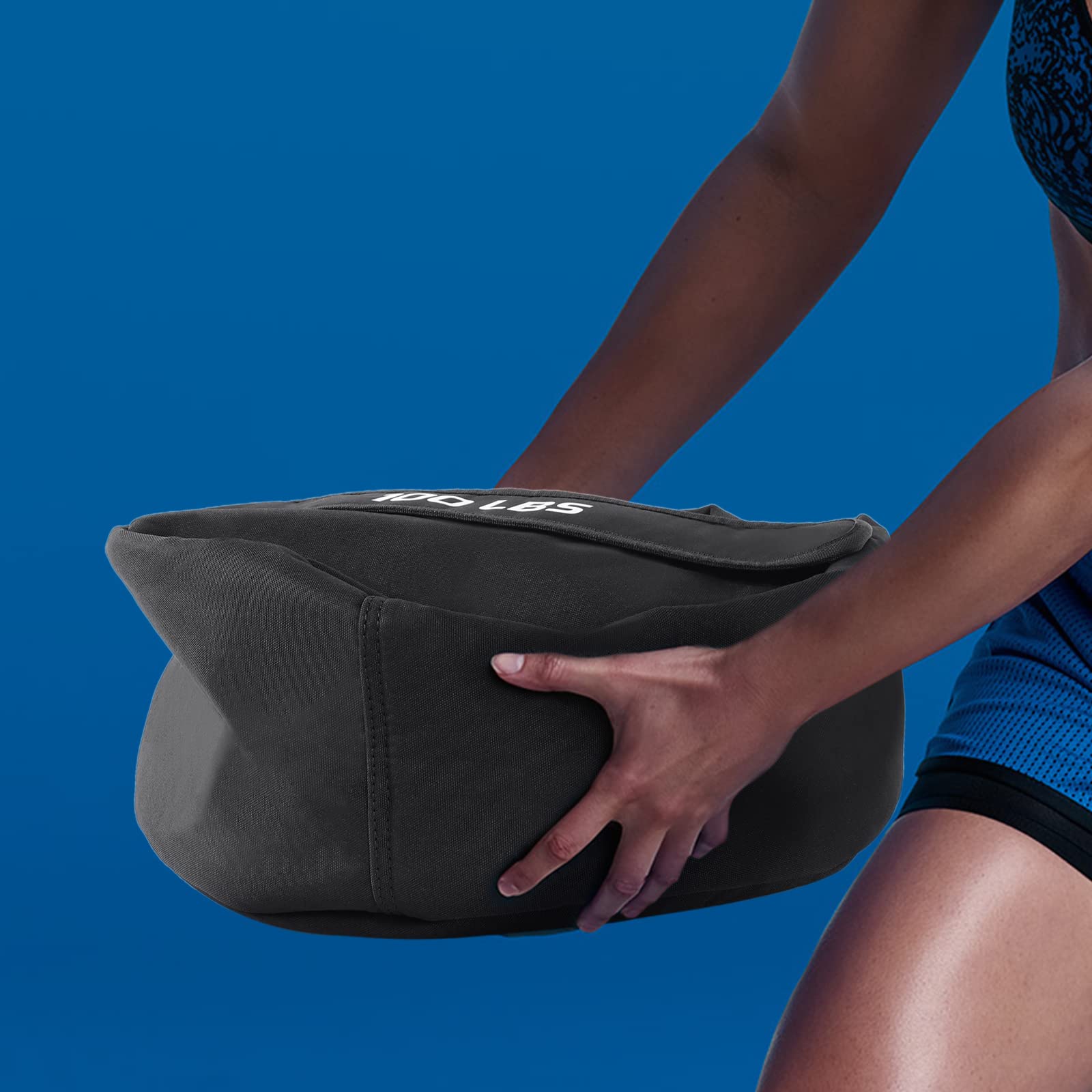100LBS - Saco de arena para entrenamiento de fuerza, capacidad para entrenamiento de fuerza, color negro