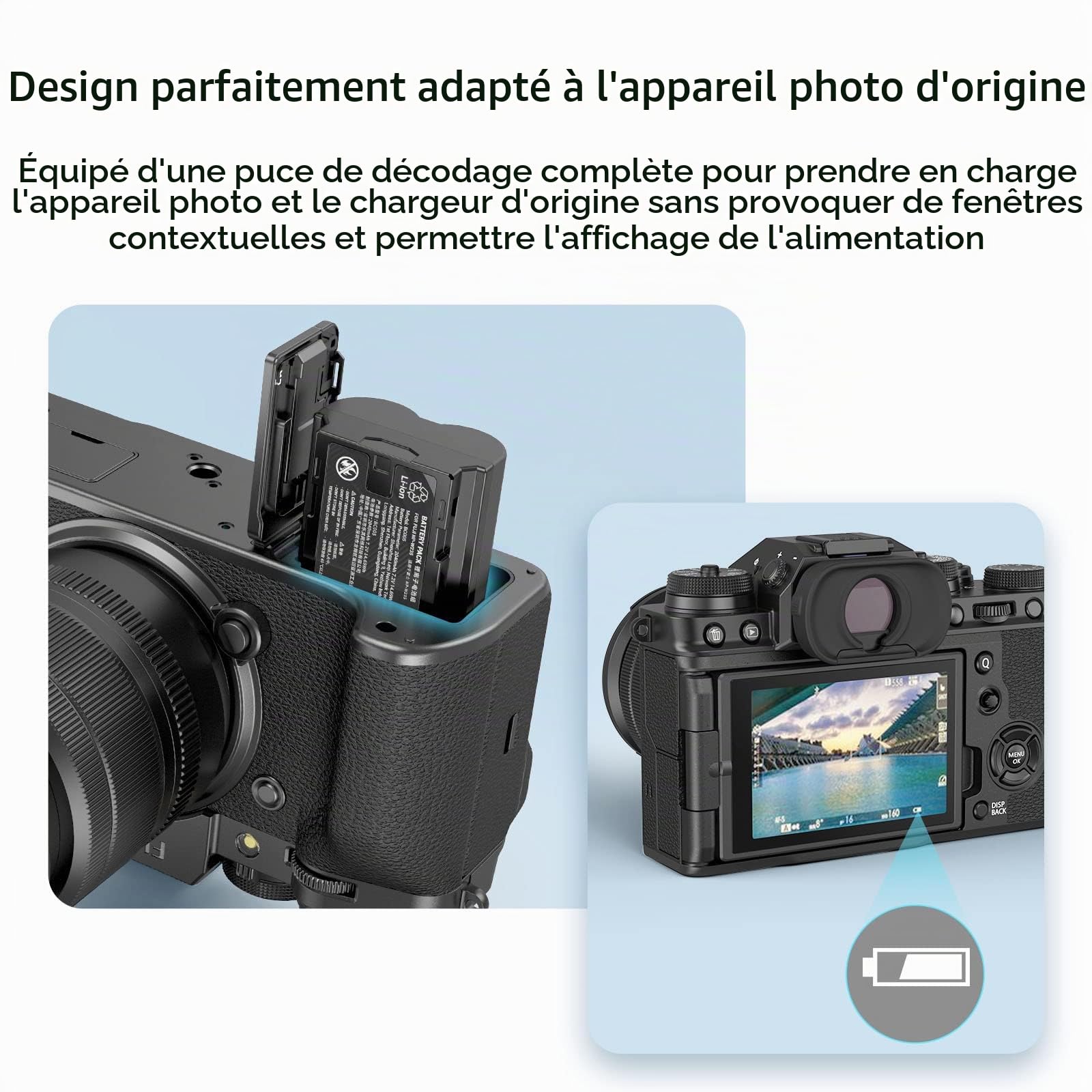 SMALLRIG Batteries de Rechange Compatible avec NP-W235 pour Appareil Photo et Chargeur d'Ecran LCD (Lot de 2), Batterie Rechargeable pour FujifilmGFX 100S, pour Fujifilm X-T4, VG-XT4-3822