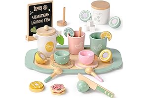 Toyssa Wooden Tea Party Set for Little Girls- The Pretend Play Kitchen...