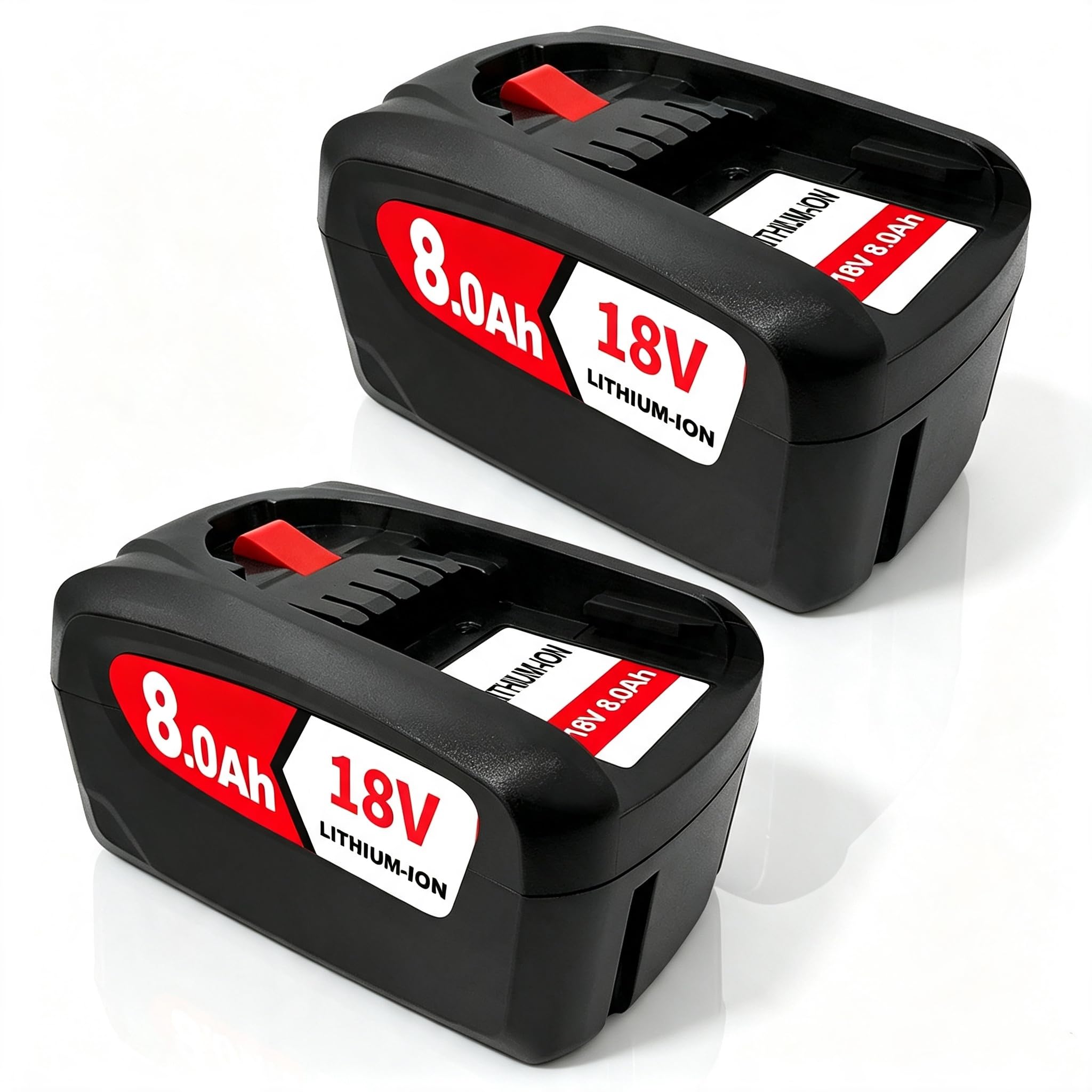 2PCS 18V 8.0Ah Kompatibel mit für Bosch 18V Akku Ersatz für Bosch Akku PBA PSB PSR Li-ion Home and Garden AL1810 CV, AL1815 CV, AL1830 CV, AL1880 CV