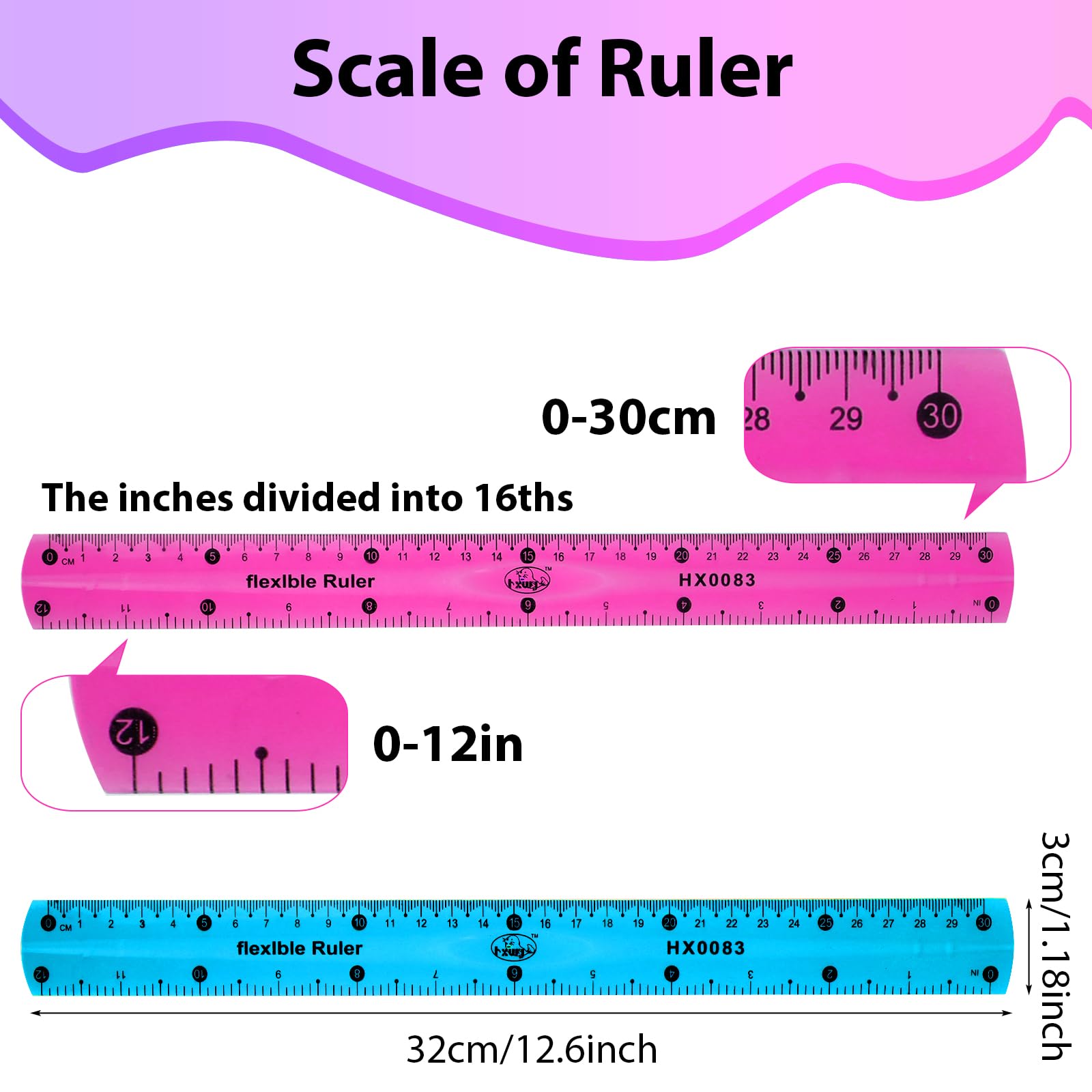 Snapklik.com : Grevosea 2 PCS Flexible Ruler Bendable Unbreakable Safe ...