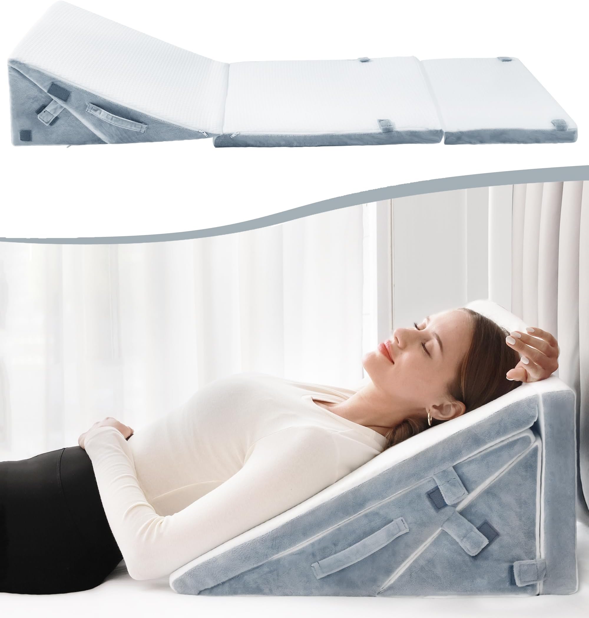 FSCGIFE Bed Wedge Pillow for Sleeping, 20in1 Adjustable