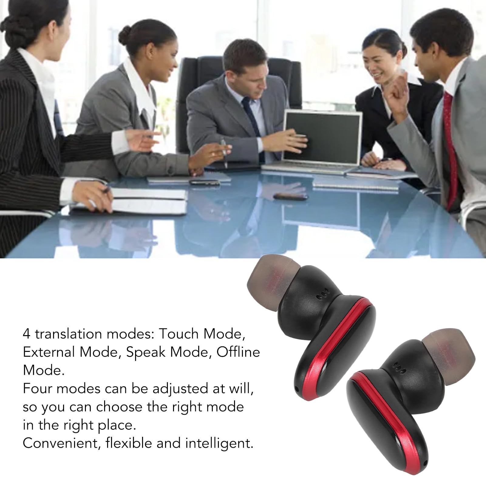Lazmin112 AI-vertaaloordopjes, Bluetooth 5.4-taalvertalerapparaat met