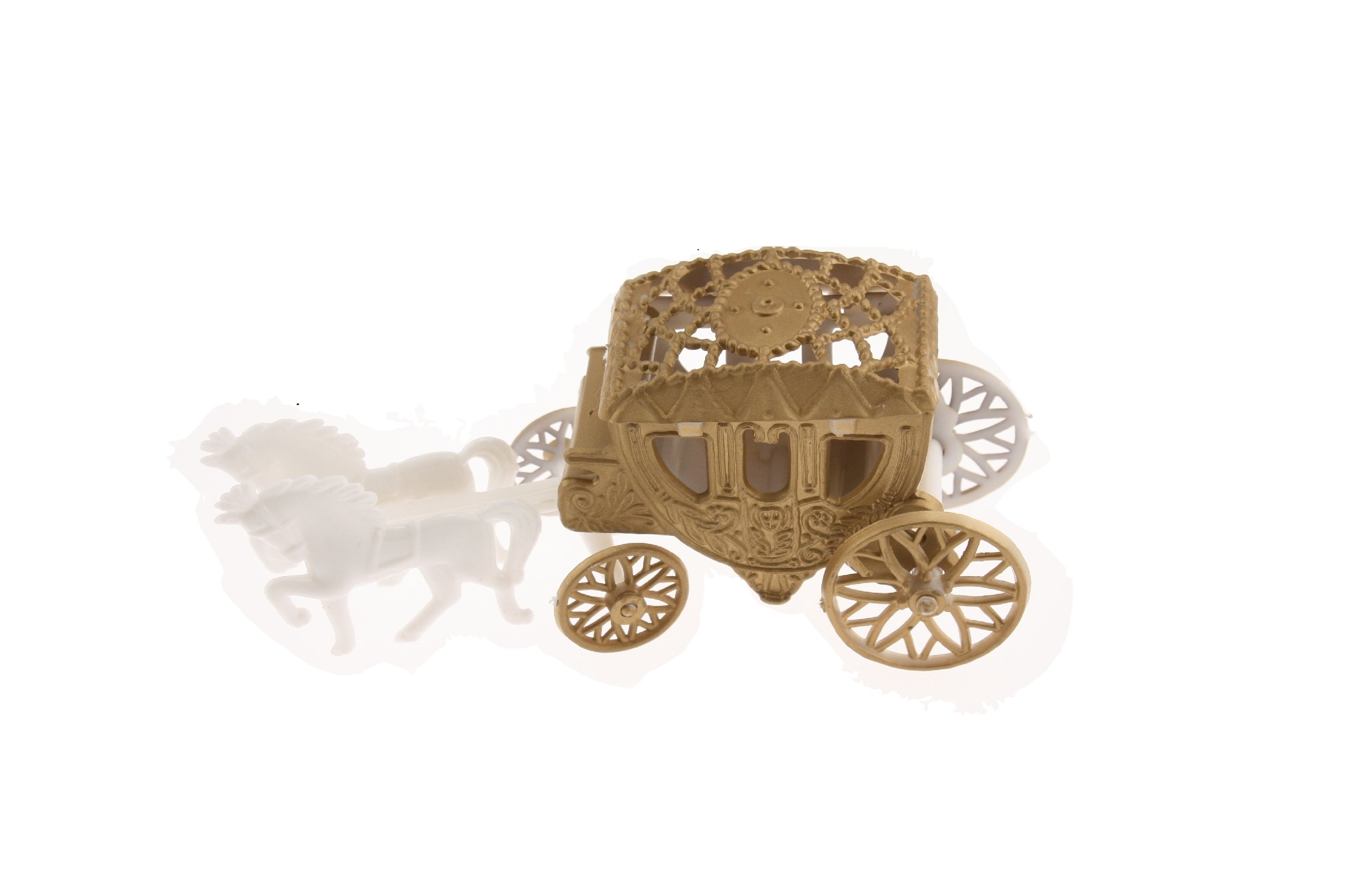 NST 12 Cinderella Coach Wedding Carriage Favor Plastic - Gold