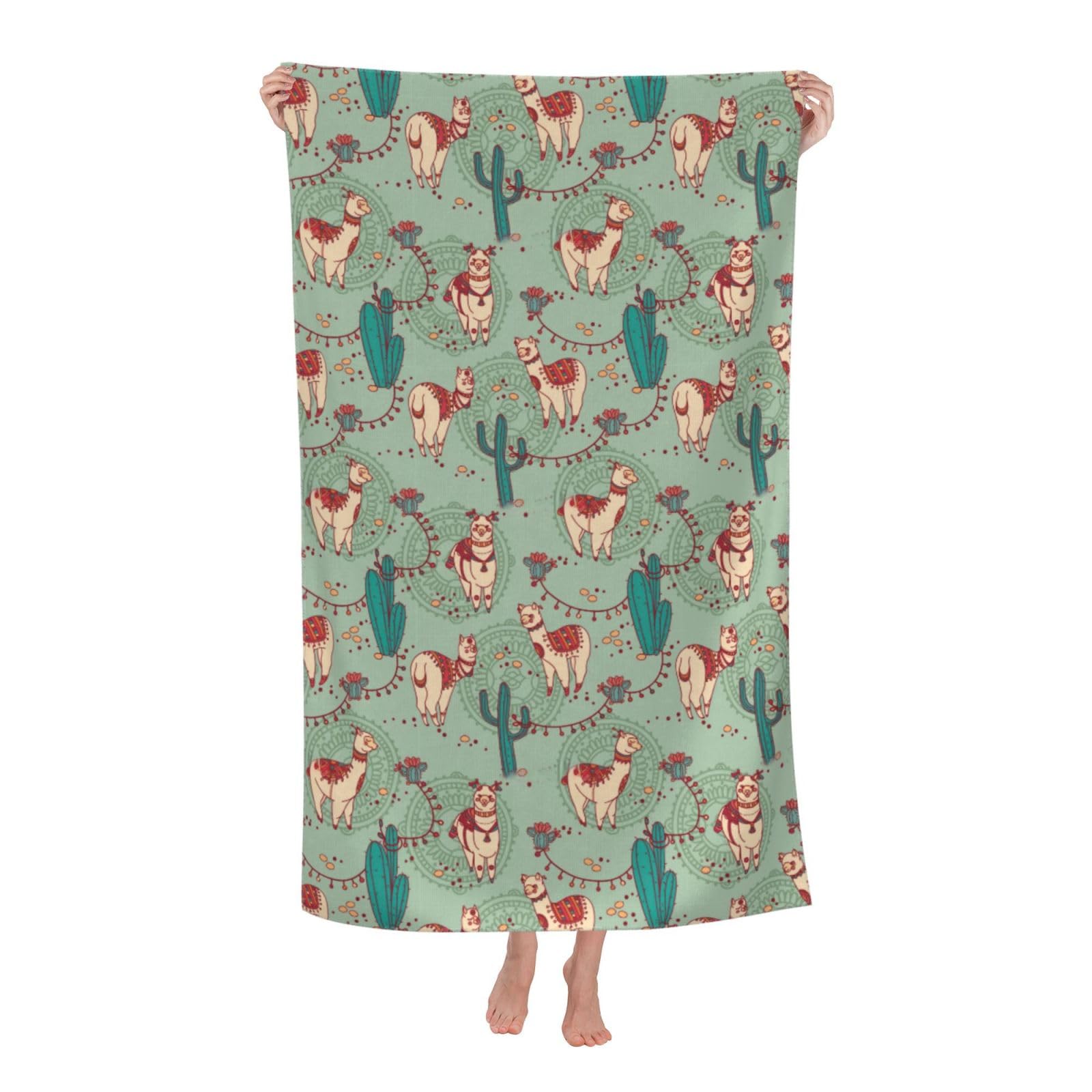 Cbaaghh Llamas Print Adult Beach Towels,Beach & Pool Towel,Beach Towels,Towels For Camping