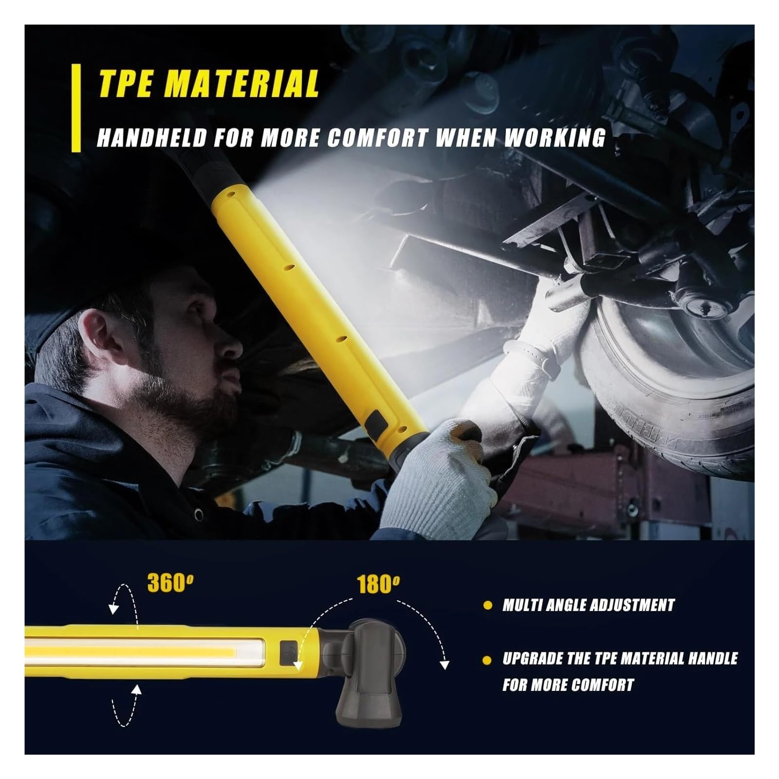 Luz De Trabajo Magnética Superbrillante, Batería Recargable Integrada 5200mAh, Lámpara Debajo del Capó, Barra For Reparación Automóviles, Iluminación Exterior IluminacióN Brillante